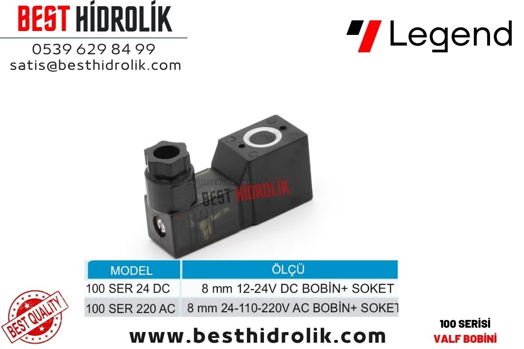8 MM VALF BOBİNİ 12V -24V -110V - 220 V