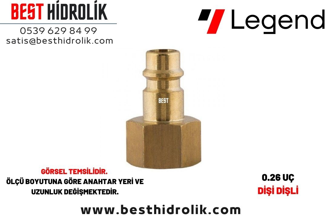 1/2” Dişi Uç Sarı Otomotik Rekor Ucu