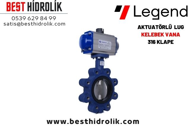 DN 65 Aktuatörlü Lug Tipi Kelebek Vana Paslanmaz 316 Klapeli