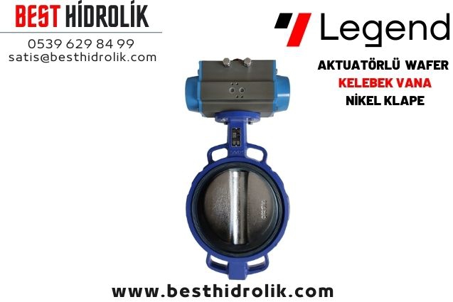 DN 65 Aktuatörlü Wafer Kelebek Vana Nikel Klape