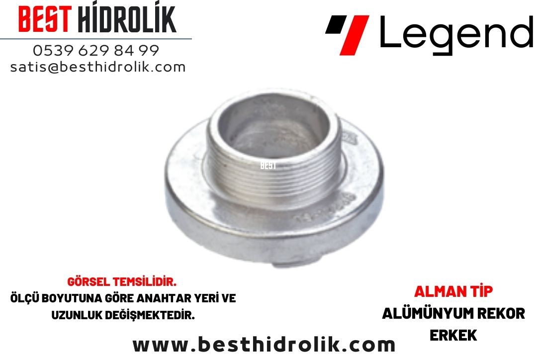 4” Alman Tip Alüminyum Erkek Rekor