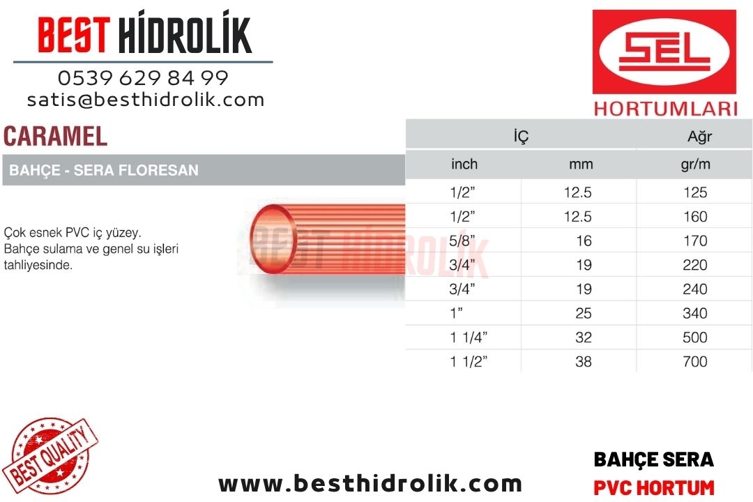 SEL 3/4 ’’ BAHÇE SERA FLORESAN HORTUMU 240 gr / mt