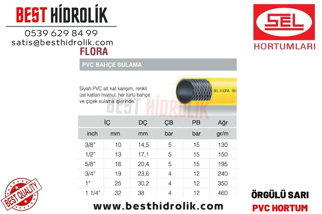 FLORA 3/8 ’’ PVC SULAMA HORTUMU