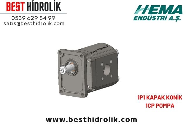 19cc 1CP SERİSİ 1PN KAPAK HİDROLİK DİŞLİ POMPA KONİK MİL SOL DÖNÜŞ 27,55 LT/DK 1CP110552M