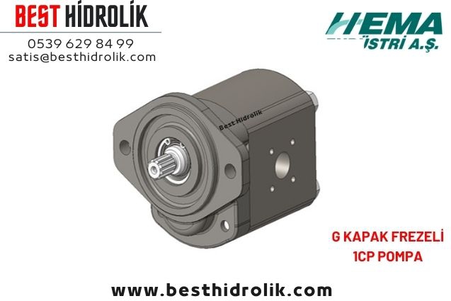 35cc 1CP SERİSİ 1PN G KAPAK HİDROLİK DİŞLİ POMPA 9 DİŞ FREZE SOL DÖNÜŞ 50,75 LT/DK 1CP110519M