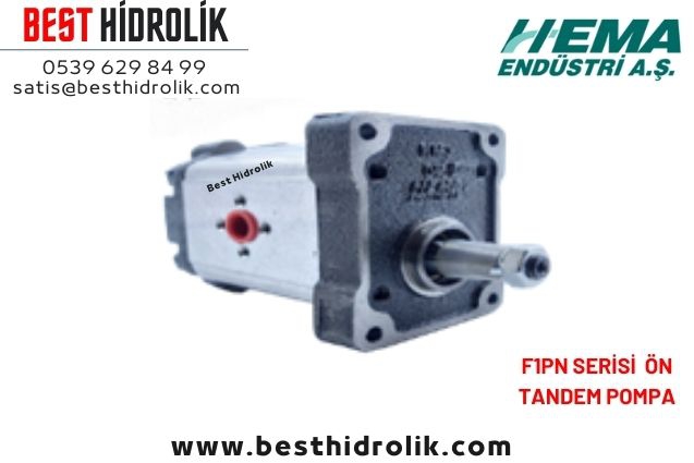 8,2cc HEMA HİDROLİK ÖN TANDEM POMPA KONİK MİL SOL DÖNÜŞ 12 LT/DK F1PN 082.AB12