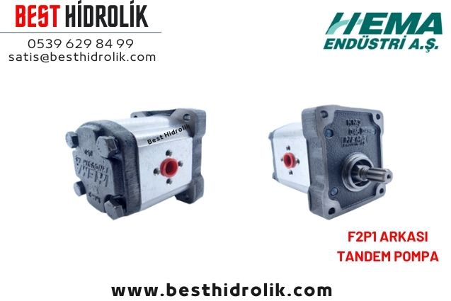 8,2cc HEMA HİDROLİK DİŞLİ ARKA TANDEM POMPA F2P1 ARKASI SOL DÖNÜŞ 12 LT/DK R1PN.082.AB12