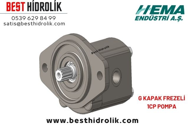 25cc 1CP SERİSİ 2P1 G KAPAK HİDROLİK DİŞLİ POMPA 13 DİŞ FREZE SOL DÖNÜŞ 36,25 LT/DK 1CP110434M