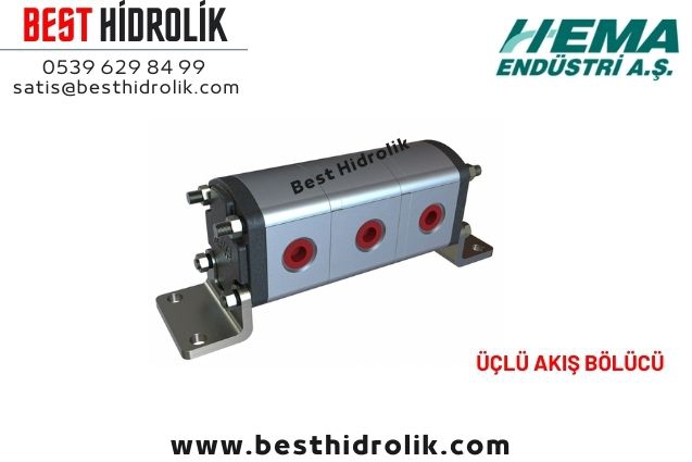 10,5cc ÜÇLÜ AKIŞ BÖLÜCÜ GİRİŞ: 3/4 ÇIKIŞ: 1/2 1FD300105M