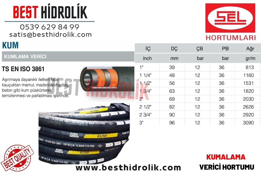 SEL KUM 1 ’’ KUMLAMA VERİCİ HORTUMU