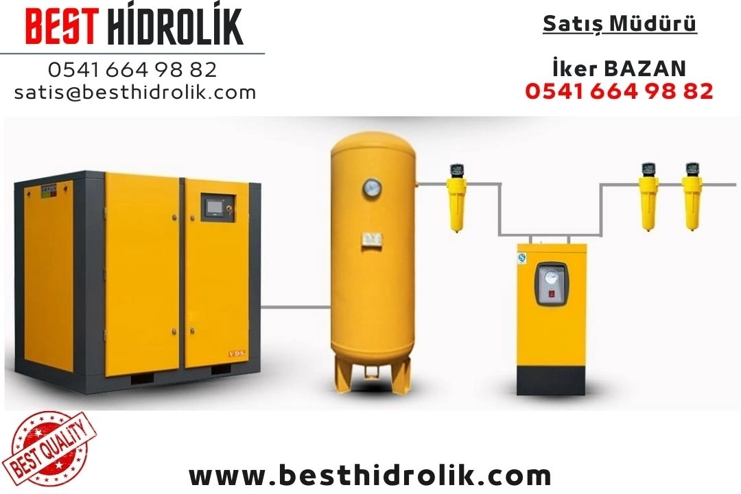 90 KW VİDALI HAVA KOMPRESÖRÜ 5 YIL GARANTİLİ - ÜCRETSİZ KURULUM