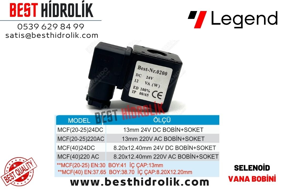 13 MM 24V DC BOBİN+SOKET