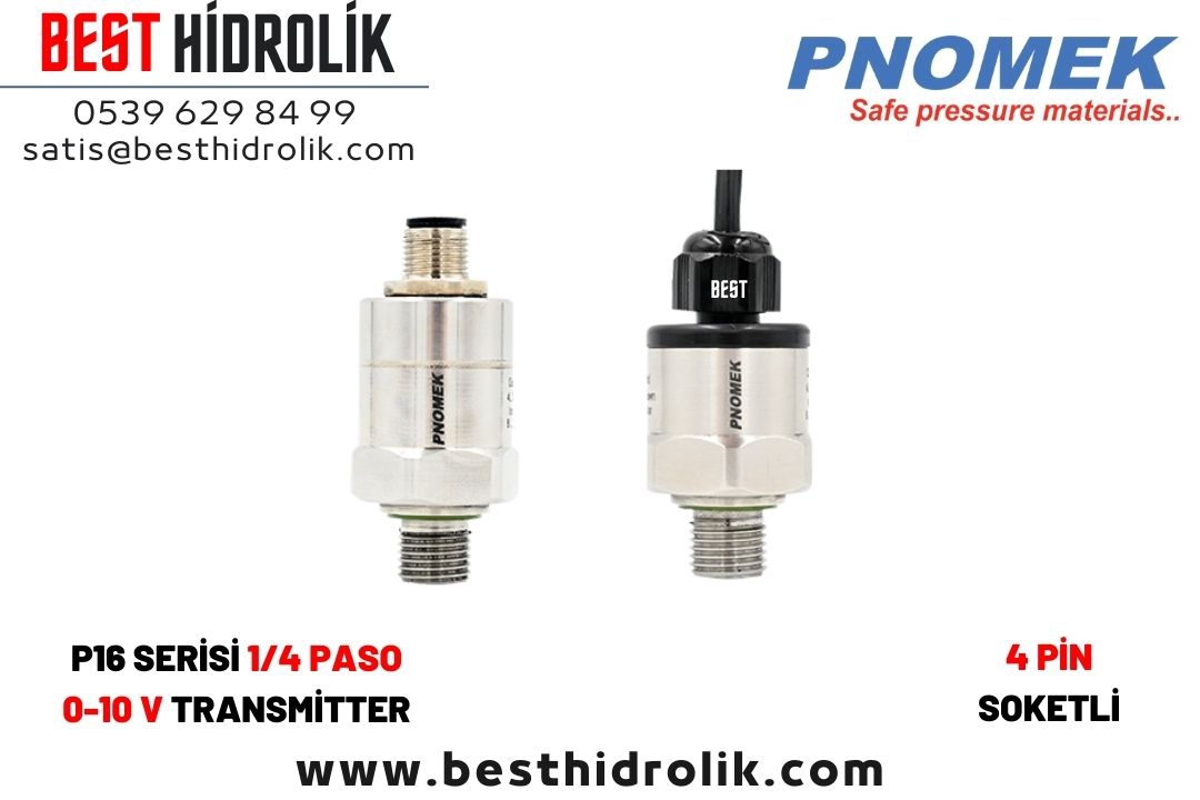 Pnomek 0 - 1 bar 0-10 V  1/4 Basınç Transmitteri ( P16 A3 T3 1 Z2 )