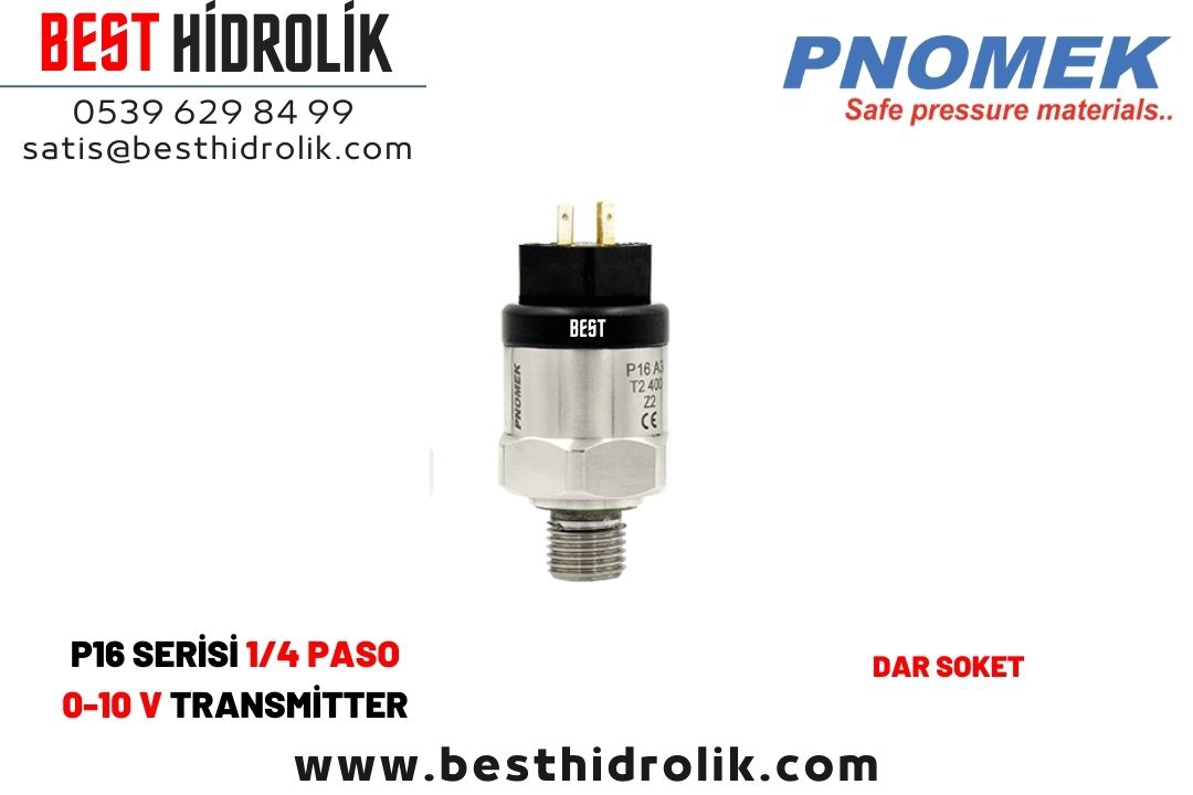 Pnomek 0 - 315 bar 0-10 V  1/4 Basınç Transmitteri ( P16 A3 T2 315 Z2 )
