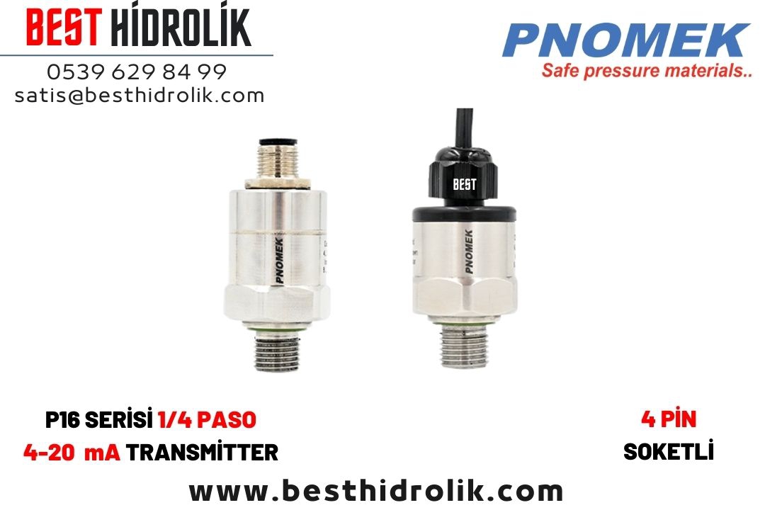 Pnomek 0 - 160 bar 4-20 mA  1/4 Basınç Transmitteri ( P16 A3 T3 160 Z1 )