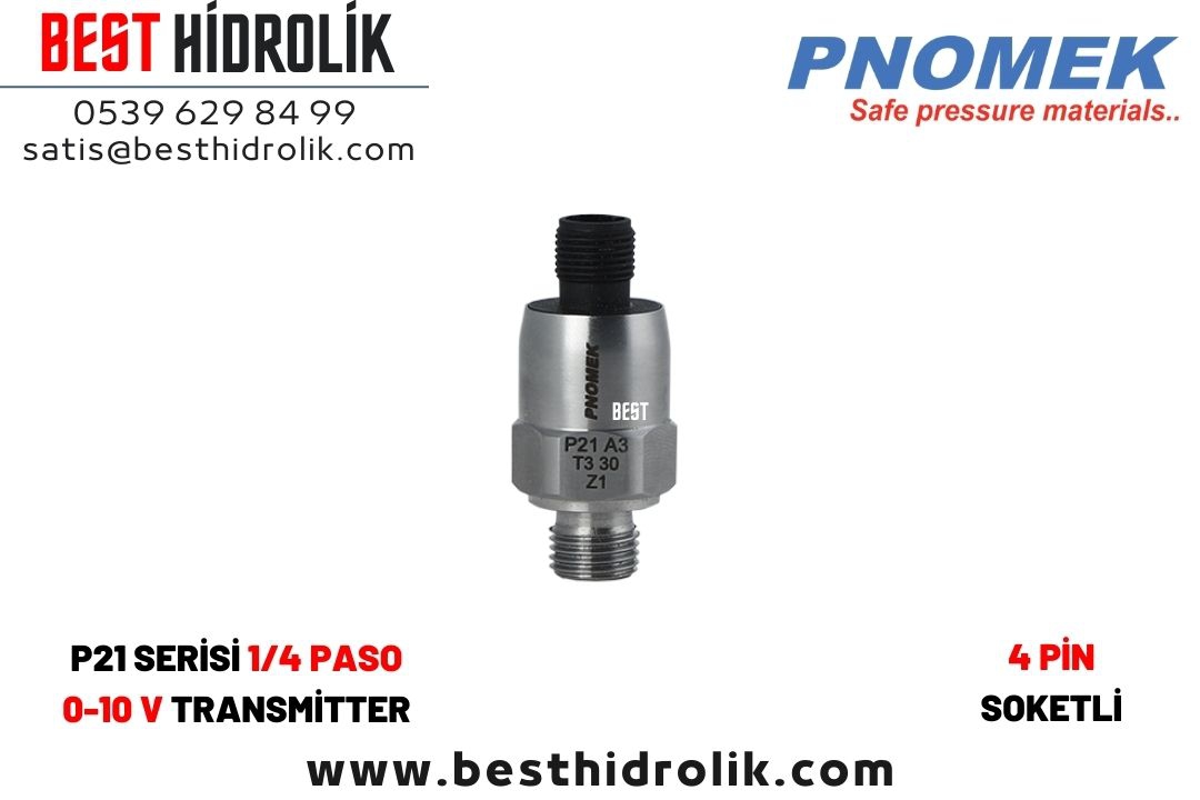Pnomek 0 - 400 bar 0-10 V  1/4 Basınç Transmitteri ( P21 A3 T3 400 Z2 )