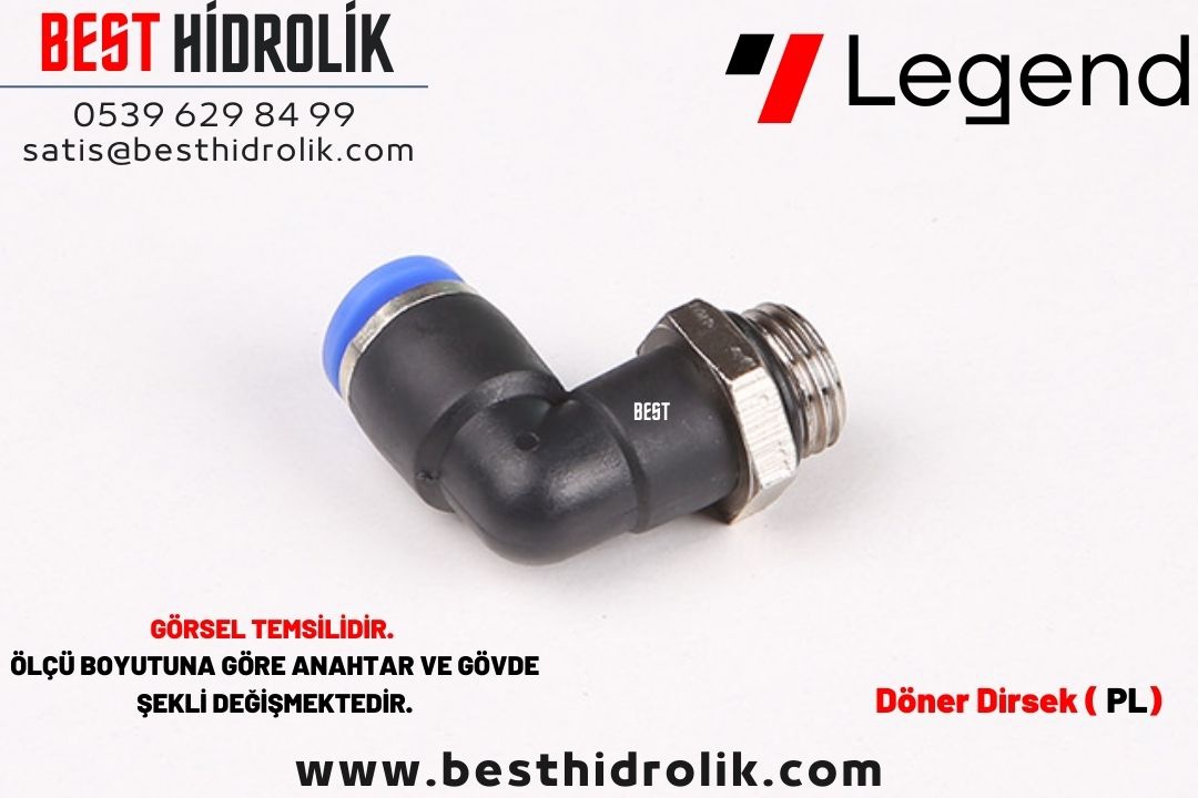 1/2-12 mm PNÖMATİK DÖNER DİRSEK ( PLASTİK )