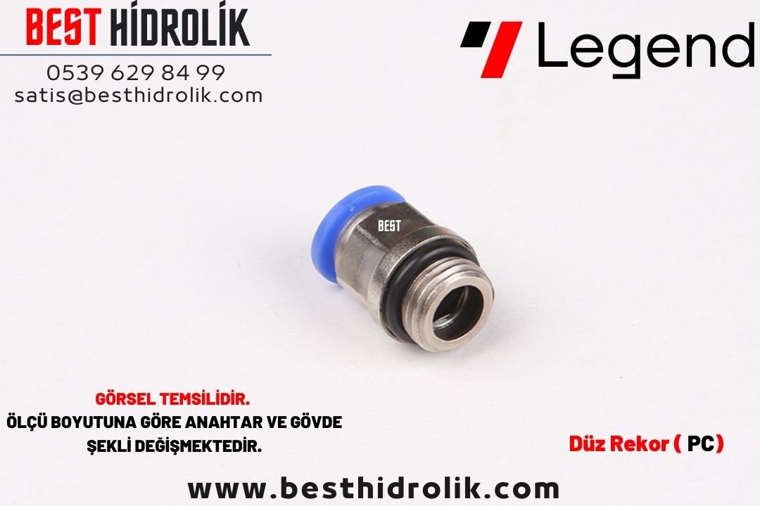 1/4-8 mm PNÖMATİK DÜZ REKOR ( PLASTİK )