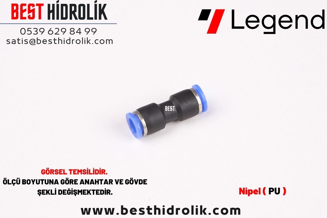 15 MM PNÖMATİK DÜZ NİPEL ( PLASTİK )