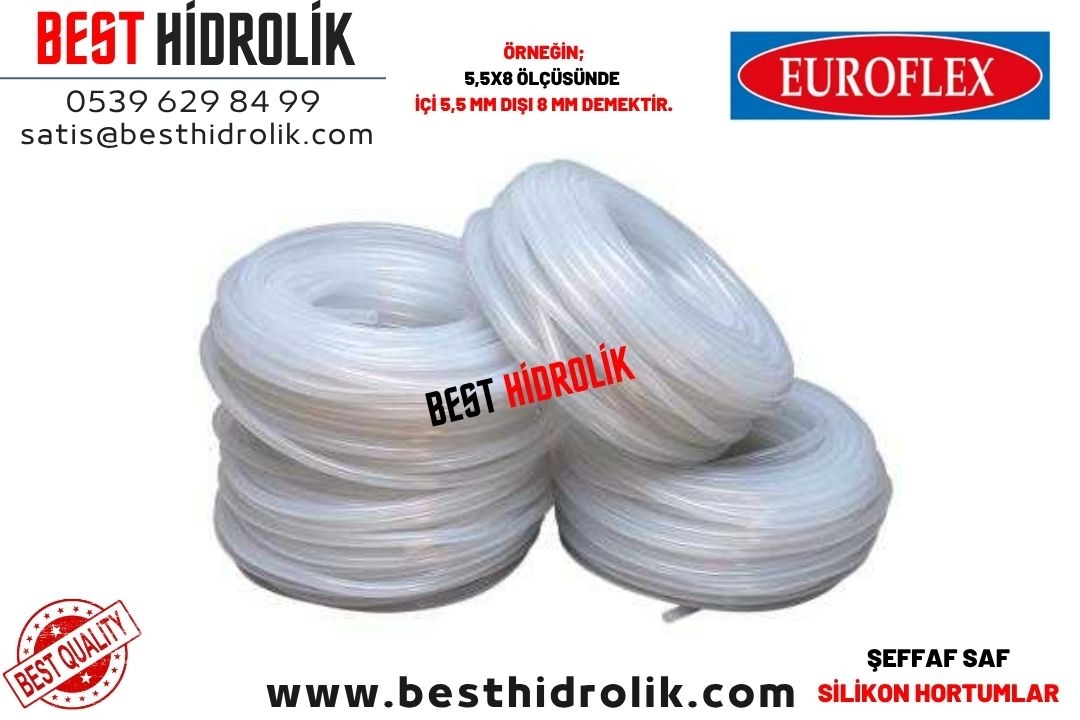 10x12 mm ŞEFFAF SAF SİLİKON HORTUM