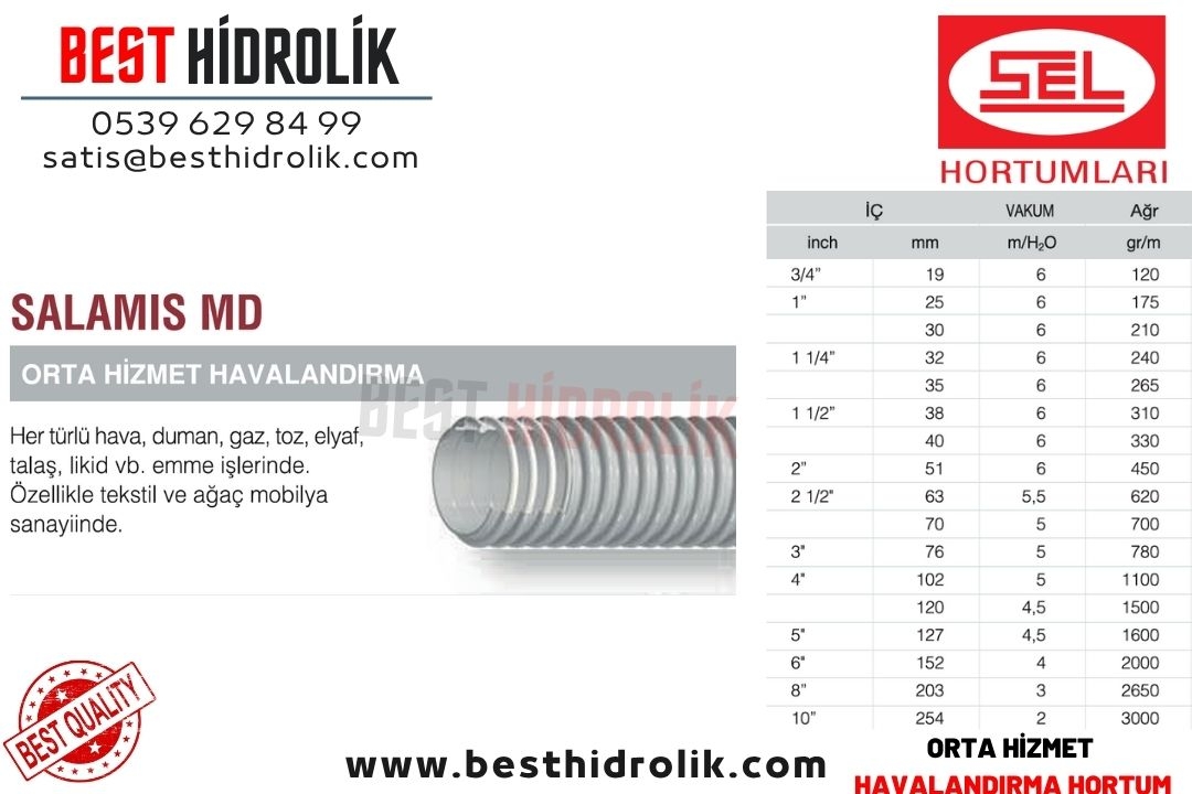 SALAMIS 2 1/2 ORTA HIZMET HAVALANDIRMA HORTUMU