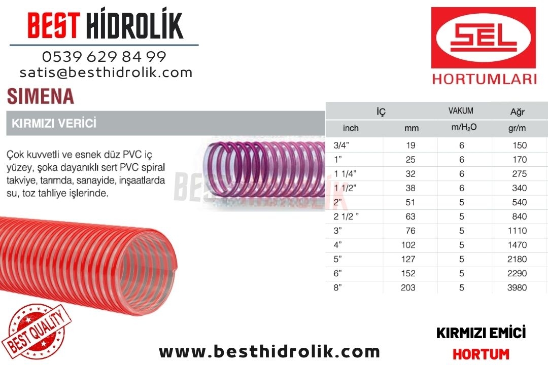 SEL 1 ’’ SIMENA KIRMIZI VERİCİ HORTUMU