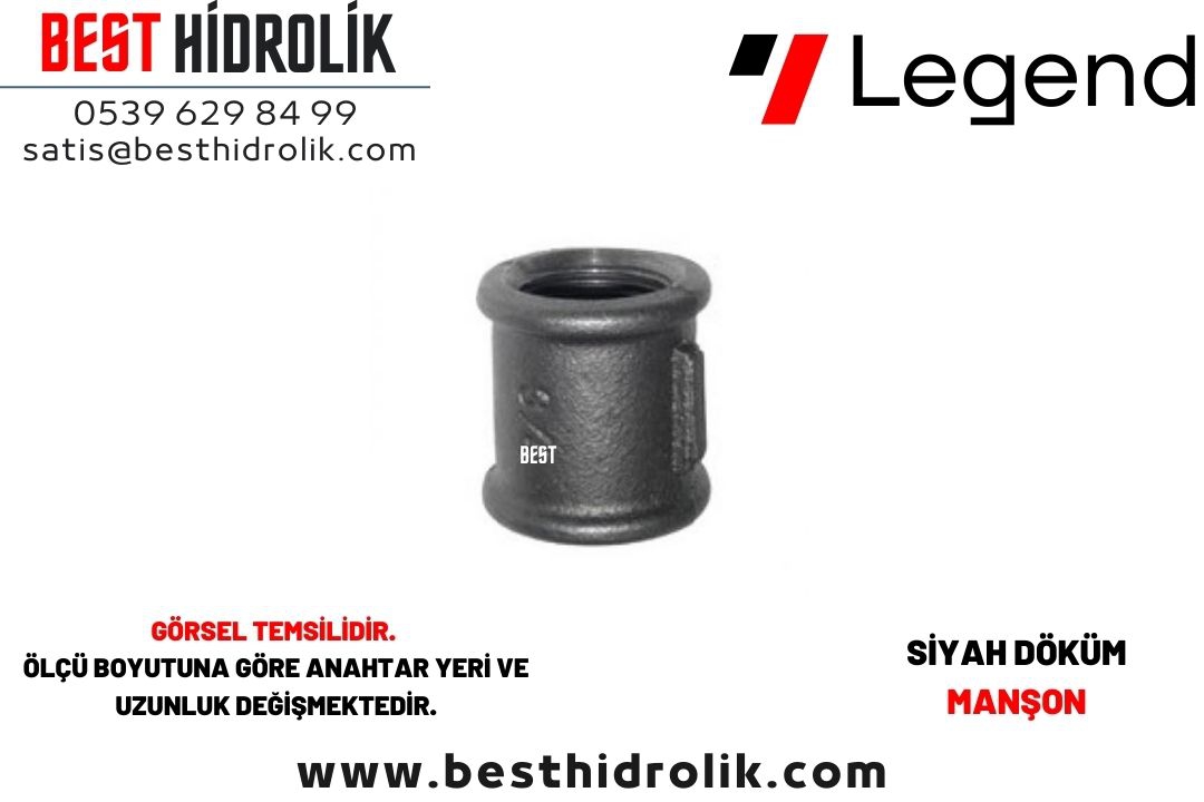 1 1/4” Siyah Döküm Manşon