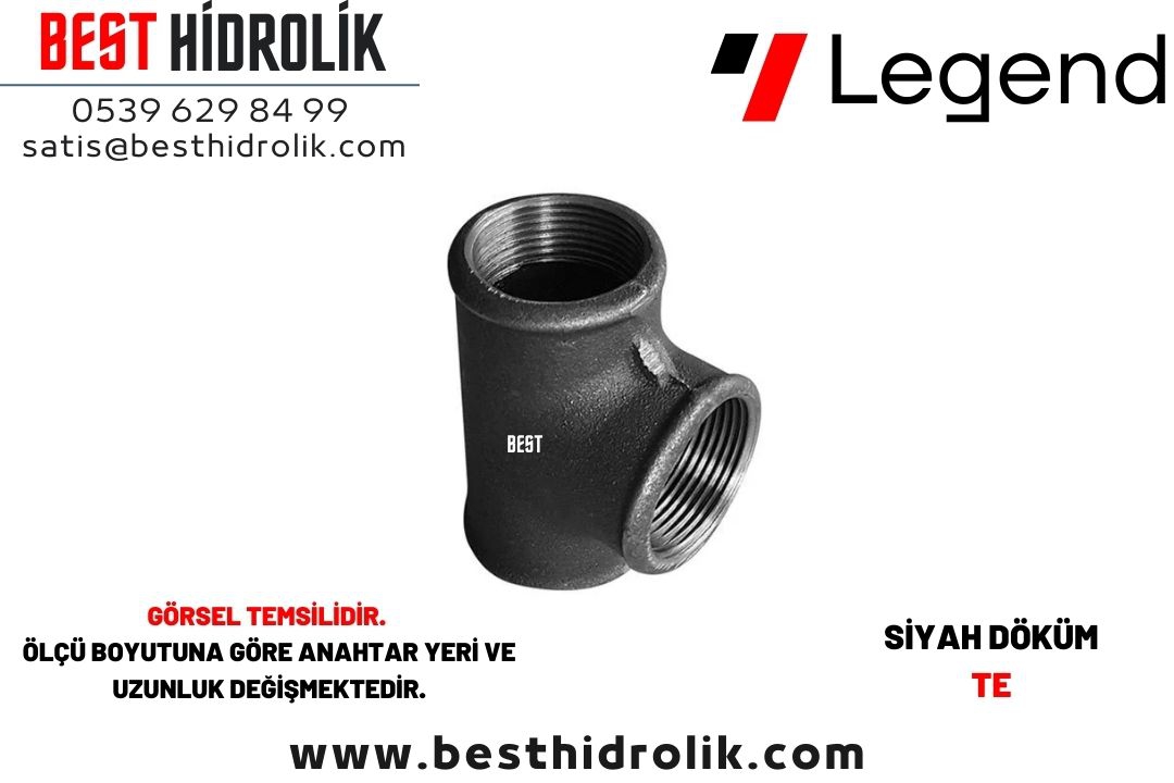 2 1/2” Siyah Döküm Tee