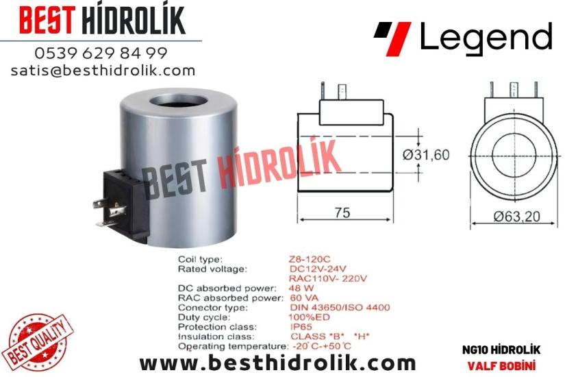 NG 10 31.60 mm HİDROLİK BOBİN (METAL 12 V - 24 V - 110 V - 220 V