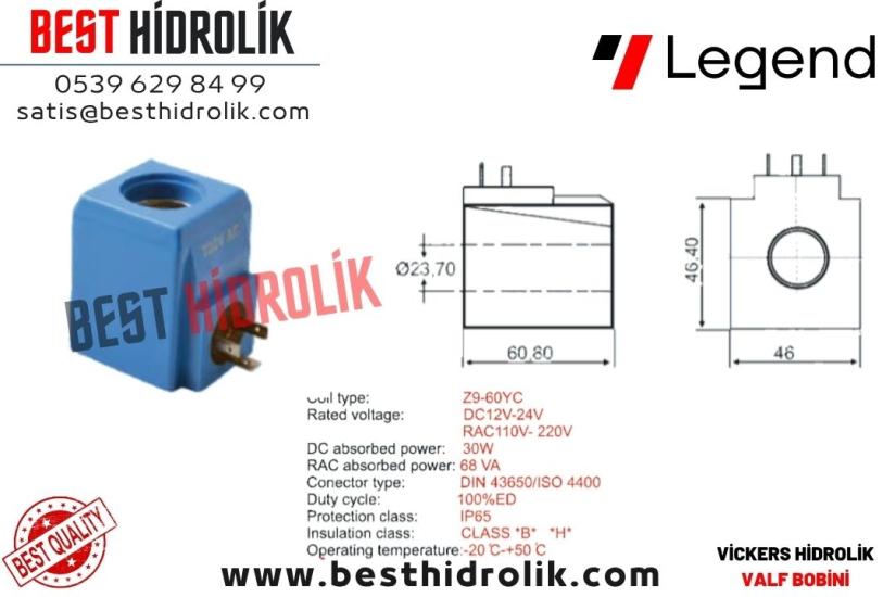 23.70 mm VİCKERS MUADİL HİDROLİK BOBİN  12V - 24 V -220 V