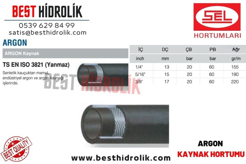 ARGON 1/4 6 mm ARGON KAYNAK HORTUMU YANMAZ TSE