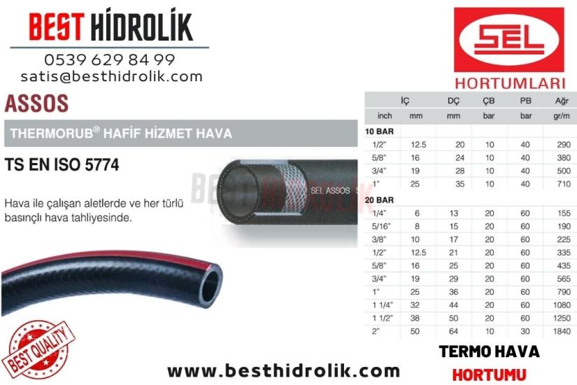 ASSOS THERMO 10 BAR 1/2 HAFİF HİZMET HAVA HORTUMU