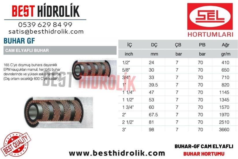 SEL BUHAR GF 1/2 ’’ CAM ELYAFLI BUHAR HORTUMU TSE li