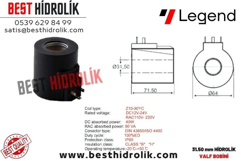 31.50 MM HİDROLİK BOBİN 12V - 24 V -220 V