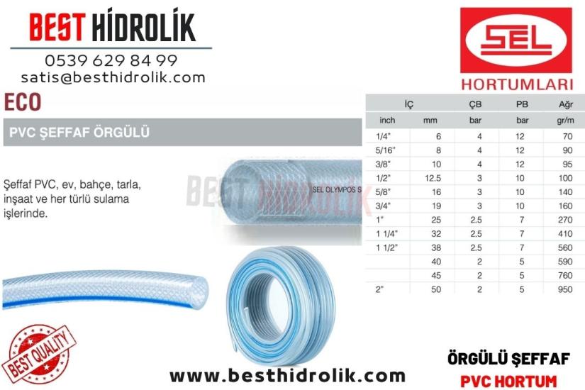 ECO 1/4 ’’ PVC ŞEFFAF ÖRGÜLÜ BAHÇE SULAMA HORTUM