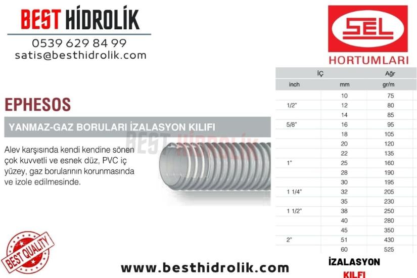 SEL 10 mm YANMAZ-GAZ BORULARI İZALASYON KILIFI EPHESOS