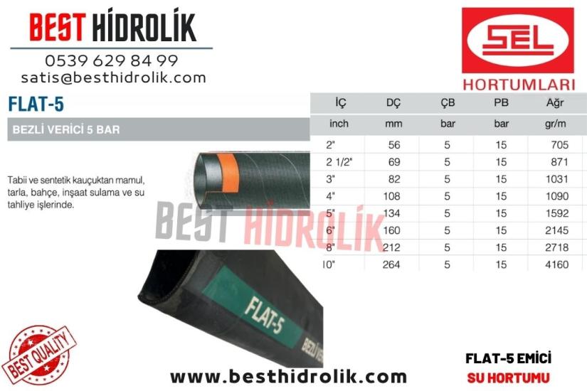 SEL 2 ’’ FLAT-5 BEZLİ VERİCİ SU HORTUMU 5 BAR