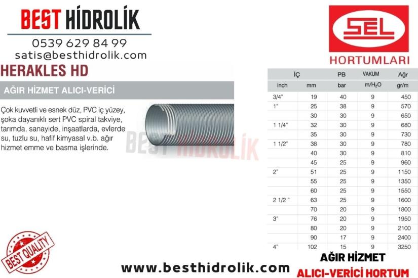 HERAKLES HD 3/4 ’’ AĞIR HİZMET ALICI VERİCİ SPİRAL HORTUM