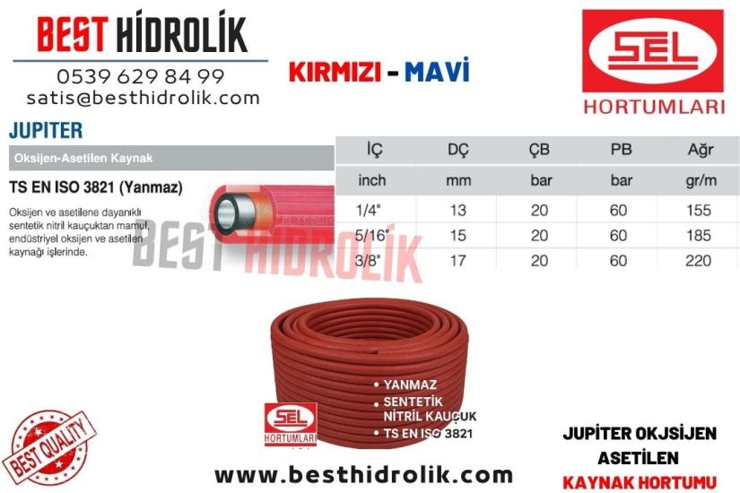 JUPITER 1/4 6 mm OKSİJEN ASETİLEN YANMAZ MAVI-KIRMIZI TSE