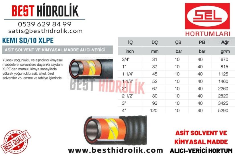 SEL 3/4 ’’ KEMİ SD/10 XLPE KİMYASAL MADDE ALICI VERİCİ HORTUMU