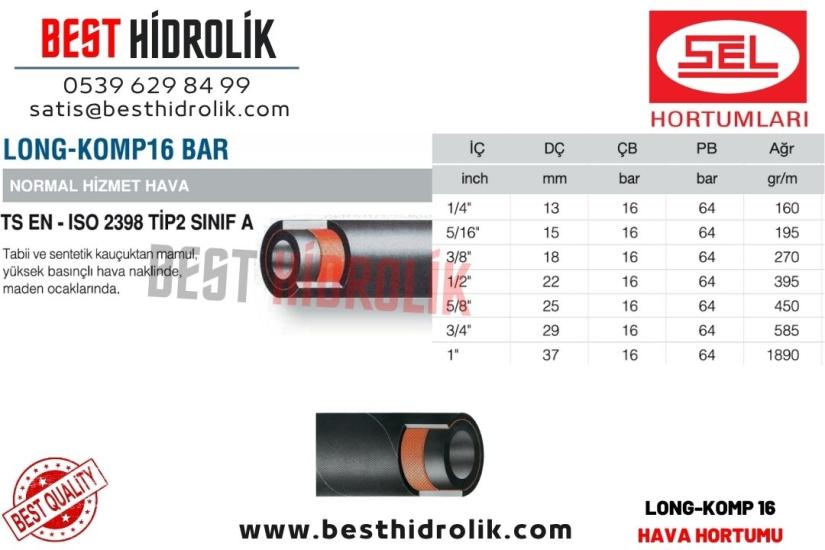 TSE LONG KOMPRESÖR 16 BAR 1/4 HAVA HORTUMU
