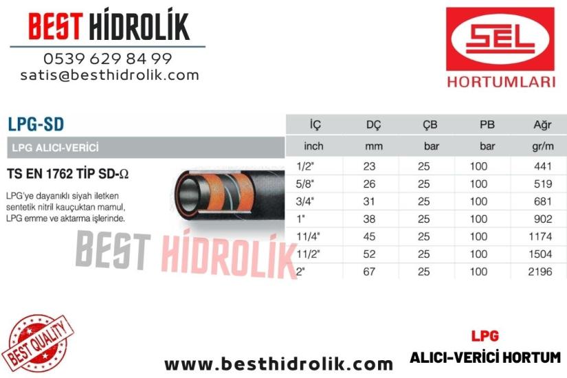 LPG-SD 1/2 ’’ ALICI VERİCİ LPG GAZ HORTUMU