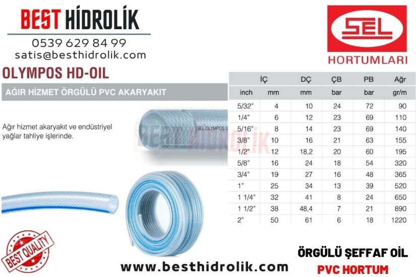 OLYMPOS HD-OİL 5/32 PVC ÖRGÜLÜ AKARYAKIT HORTUMU