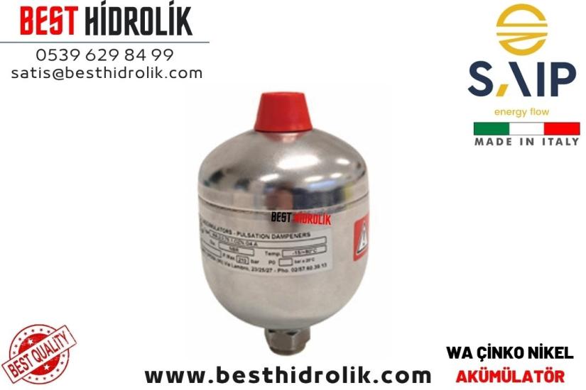 0,05 LT WA SERİSİ ÇİNKO NİKEL KAPLI DİYAFRAMLI HİDROLİK AKÜMÜLATÖR (210 BAR)