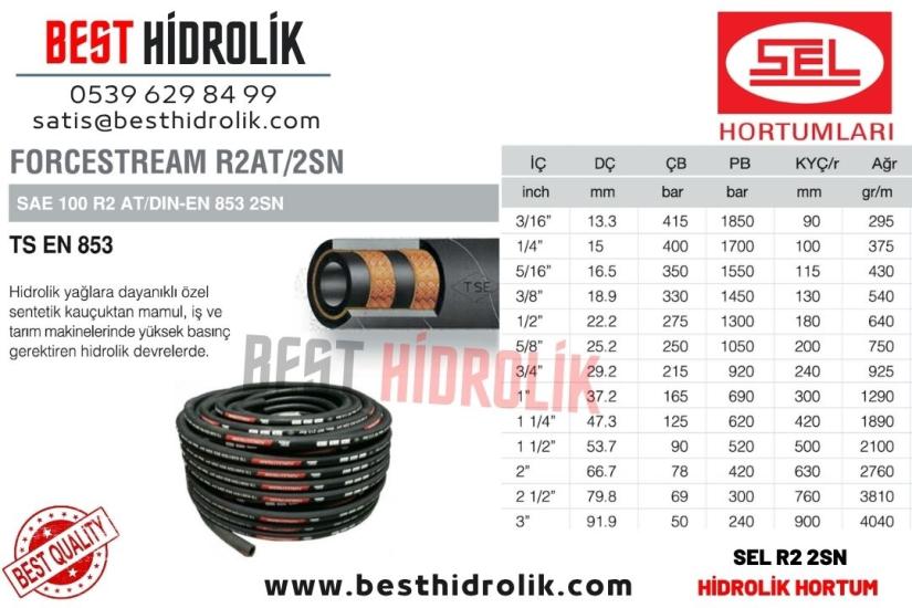 SEL 3/16 ’’ R2 HİDROLİK HORTUM FORCESTREAM 2SN