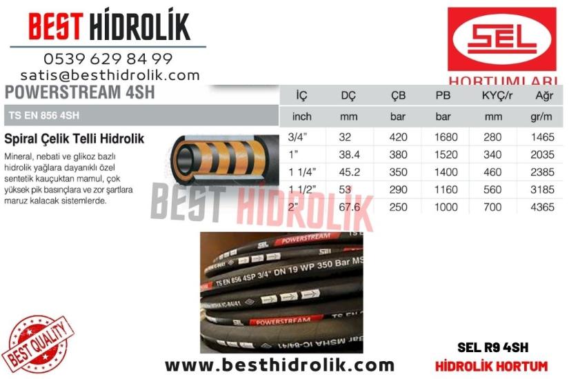 SEL 3/4 ’’ R9 HİDROLİK HORTUM POWERSTREAM 4SH