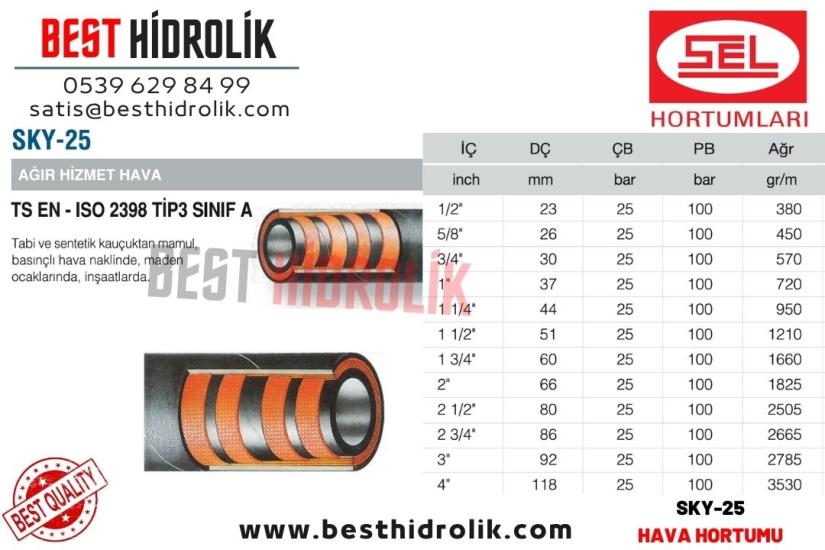 SEL 1/2 ’’ SKY 25 AĞIR HİZMET HAVA HORTUMU