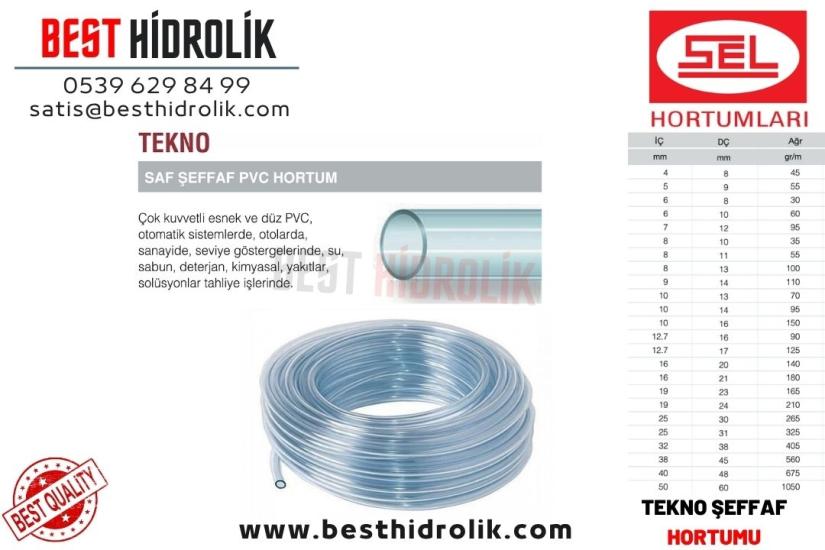 SEL 50 mm TEKNO SAF ŞEFFAF PVC HORTUM Dış Çapı:60 mm