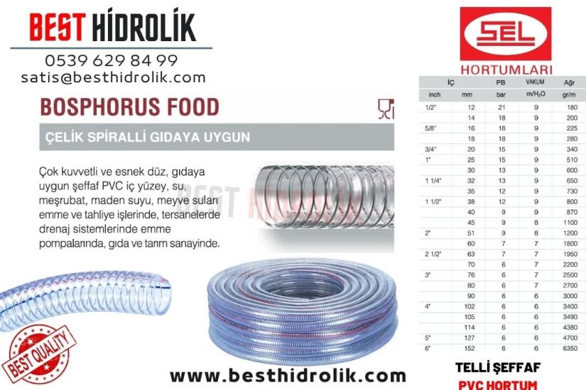 3/8 ’’ TELLİ ŞEFFAF ÇELİK SPİRALLİ HORTUM GIDAYA UYGUN