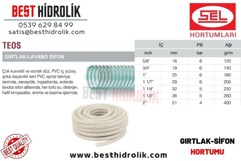TEOS 5/8 ’’ GIRTLAK LAVABO SİFON HORTUMU